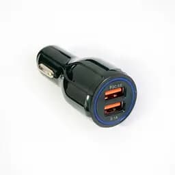 Автомобільний зарядний адаптер SY681, 2 порти USB, швидка зарядка QC3.0, струм 3.1А, з підсвіткою, чорний - мініатюра 7