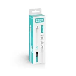 Дата кабель USB-C to USB-C 2.0m (braided cotton) (PD Fast Charging 60W) 3.0А grey ColorWay (CW-CBPDCC068-GR) - мініатюра 8
