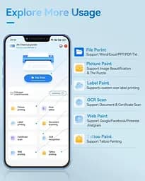 Бездротовий портативний принтер LIGHTWISH для подорожей, термопринтер без чорнила D80, підтримка 8,5" X 11" US Letter - мініатюра 4