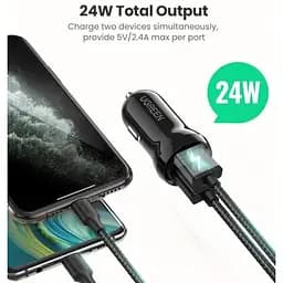 Автомобільний зарядний пристрій Ugreen ED018 24W 2xUSB Charger чорний - мініатюра 5
