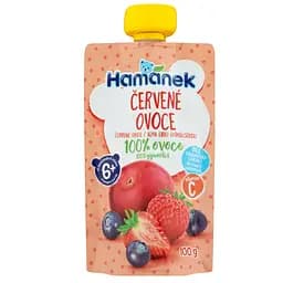 Пюре Hamanek Яблоко, клубника и черника, 100 г