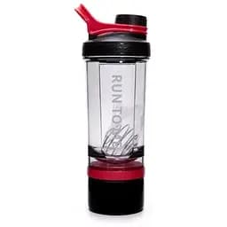 Шейкер спортивний з контейнером Casno 600 мл KXN-1199 з вінчиком Сірий/Червоний (KXN-1199_Grey/Red)