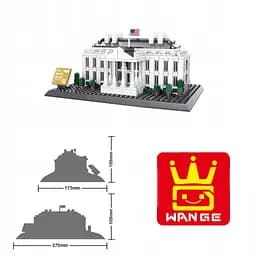 Конструктор Wange Архітектура 3D Білий дім The White house of Washington-USA 4214 3Д 773 деталі - мініатюра 4