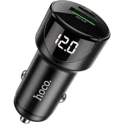 Автомобільний зарядний пристрій Hoco Z42 Display USB 20w Type-C 3.0A