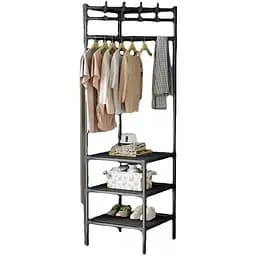 Вішалка-стійка для одягу Stenson з полицями для взуття 185х40см R94067-BL (35712)