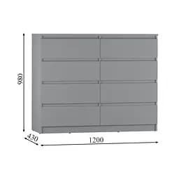 Комод в спальню MebelStar Нео 8Ш 120x43x98 см Дуб тахо (MBS-1091) - мініатюра 4