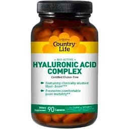 Біо-активний комплекс Гіалуронова кислота Country Life Hyaluronic Acid Complex 90 капсул