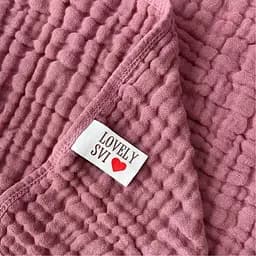 Набір рушників дитячих Lovely Svi органічна бавовна (муслін) – 6-шарів, 80 x 80 см, від 0 до 2 років, Сірий і Рожевий, 2 шт. - мініатюра 4