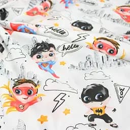 Пелюшка багаторазова Cosas непромокаюча Superheroes 100x140 см, червона - мініатюра 3