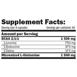 Амінокислоти Amix L - Glutamine + BCAA  360 капсул - мініатюра 2