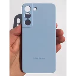 Оригінальний силіконовий чохол Samsung Silicone Cover для Samsung Galaxy S22 Plus (S906) EF-PS906TLEGRU Artic Blue - мініатюра 2