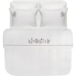 Постільна білизна Dantela Vita Veria murdum євро сатин з вишивкою фіолетова (svt-2000022345415)