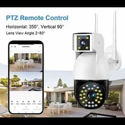 Вулична камера відеоспостереження двооб'єктивна поворотна P12 WIFI IP 360/90 V380PRO 3+3.0mp - мініатюра 4