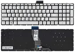 Клавіатура для ноутбука HP Pavilion (15-ab) Silver з підсвічуванням (Light), (No Frame)