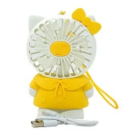 Вентилятор Котик, 3 кольори, 2 режими, підсвічування, від акумулятора 5 V (В асортименті)