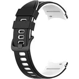 Браслет Ricco для Samsung Galaxy Watch 4 - чорно-білий ширина кріплення 20мм силікон Watchbands (W19-1WB21134651)