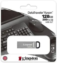 USB Flash Kingston DataTraveler Kyson USB 3.2 128Gb Silver Black - мініатюра 3