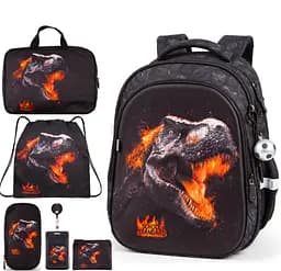 Шкільний ортопедичний рюкзак 6 в 1 для хлопчика з Динозавром School Standard 38х30х18 см для початкової школи (SET 150-52)