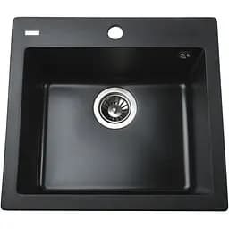 Гранітна мийка Globus Lux Aosta чорний 490x455мм-А0002