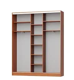 Шафа-купе тридверна MebelStar Стандарт AL 2ДСП/Дзеркало 190x45x240 см Аляска сірий (MBS-1562) - мініатюра 2