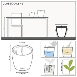 Вазон Lechuza Classico Premium LS, 28 л, білий (16080) - мініатюра 4