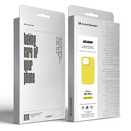 Силиконовый чехол для Apple iPhone 16 Pro, ICON2 Case, желтый, противоударный, панель, защита всего корпуса, матовая поверхность Soft Touch, выступает над дисплеем, совместим с защитными стеклами и пленками, с микрофиброй, ArmorStandart (ARM81305) - мініатюра 9