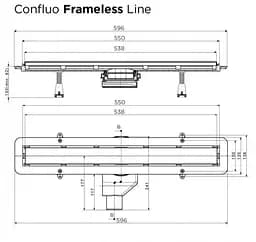 Душовий піддон Confluo Board UNI 1200 з вбудованим лотком Frameless Line 550 30412 - мініатюра 7