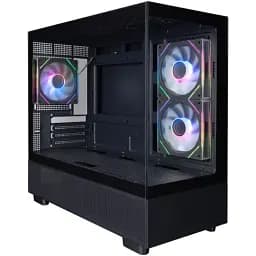 Корпус 1stPlayer Mi5-BK-2FC7R-1FC7 Black без БЖ Mini Tower Micro ATX / Mini ITX 1xUSB 3.0 / 1xUSB 2.0 макс. CPU - 185 мм / VGA - 360 мм 3x120 мм ARGB бічна та передня панель із загартованого скла