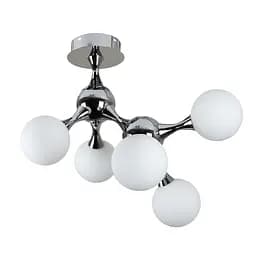 Потолочна люстра LED Levistella 7529817-5 CR+WH, 5 плафонів, G9, хром, білий, сучасний стиль для дому