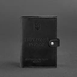 Шкіряна обкладинка-портмоне для військового квитка 15.0 чорна Crazy Horse - мініатюра 5
