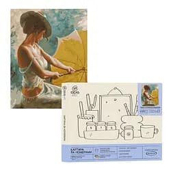 Набір для розпису по номерах "Пані з парасолькою" 40*50 см