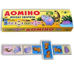 Настольная игра домино "Веселые зверушки" Энергия Плюс 87017, 28 элементов