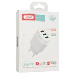 Мережевий зарядний пристрій XO L72 EU QC3.0 + 2.1A 3USB charger Білий - мініатюра 3