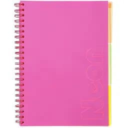 Зошит на пружині Buromax Neon А4 (210x297) 120 аркушів 3 PVC рожевий (BM.24349911-10)