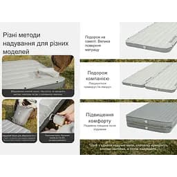 Матрац туристичний надувний одномісний Naturehike CNK2450WS035, 198х68х9.5 см, коричневий із вбудованою помпою для надування - мініатюра 6
