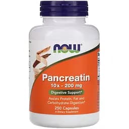 Пробиотики и пребиотики NOW Pancreatin 2000 mcg, 250 капсул