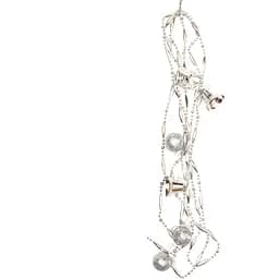 Ялинкова іграшка підвіска з прикрасами бант 2.7 м сріблястий пластик (472116-1)