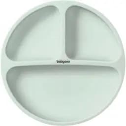 Мисочка BabyOno на три секции силиконовая с присоской зеленая (1482/03)