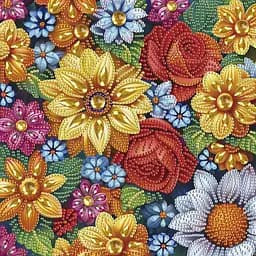 Алмазна мозаїка "Квіткова колекція" BH029 неповна викладка 25х25 см