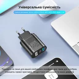 Зарядний пристрій XON PowerCharge 65W (PD33) USB Type-C (PCWB065033A1С1B 6051) Чорний - мініатюра 3