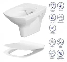 Інсталяція Cersanit Aqua 22 з кнопкою MOVI та унітазом CARINA CLEAN ON з сидінням Slim 30412 - мініатюра 5