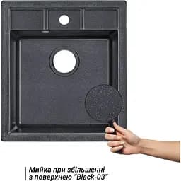 Кухонна мийка Lidz 460x515/200 BLA-03 чорна (LIDZBLA03460515200) - мініатюра 6