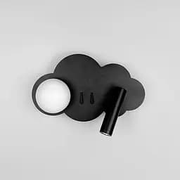 Праве бра хмаринка у чорному корпусі 24х17 см | Арт. WJ031/2 BK Right | Line F