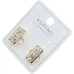 Сережки прямокутні Xuping з камінням гіпоалергенне медичне золото