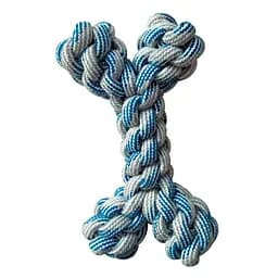 Игрушка для собак кость плетеная из каната 20 см Croci PASTEL голубая