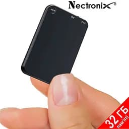Міні диктофон брелок з активацією голосом Nectronix V15, 32 Гб пам'яті, 30 годин запису, чорний (100833-32) - мініатюра 2