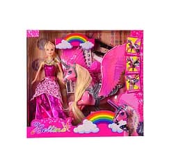 Кукла 68269 29 см-длинные волосы, краска для волос, единорог-пегас 25 см