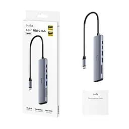 USB-C хаб 7-в-1 Cudy UH407 HDMI 4K@60Hz, 2 USB-A, 2 USB-C, SD-card, TF-card (73-00672) - мініатюра 2