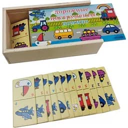 Деревянная игрушка Домино в пенале MD 2482 Транспорт
