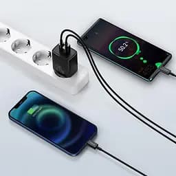 Мережевий зарядний пристрій Baseus Compact Quick Charger 1USB + Type-C 20W CCXJ-B01 Black - мініатюра 5